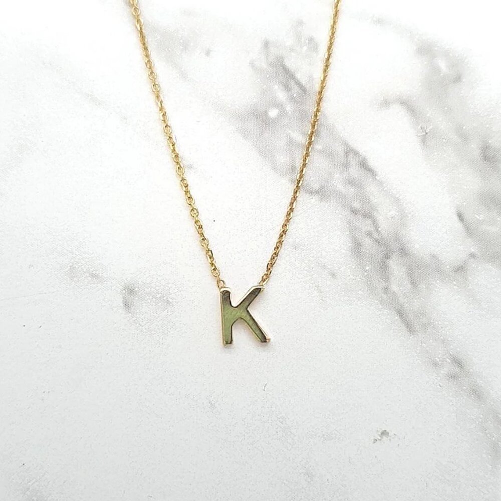 BNWT Solid 9k Yellow Gold Initial 'K' Necklace